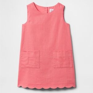 NWT Baby Gap Linen-Cotton Scalloped Shift Dress, 3T